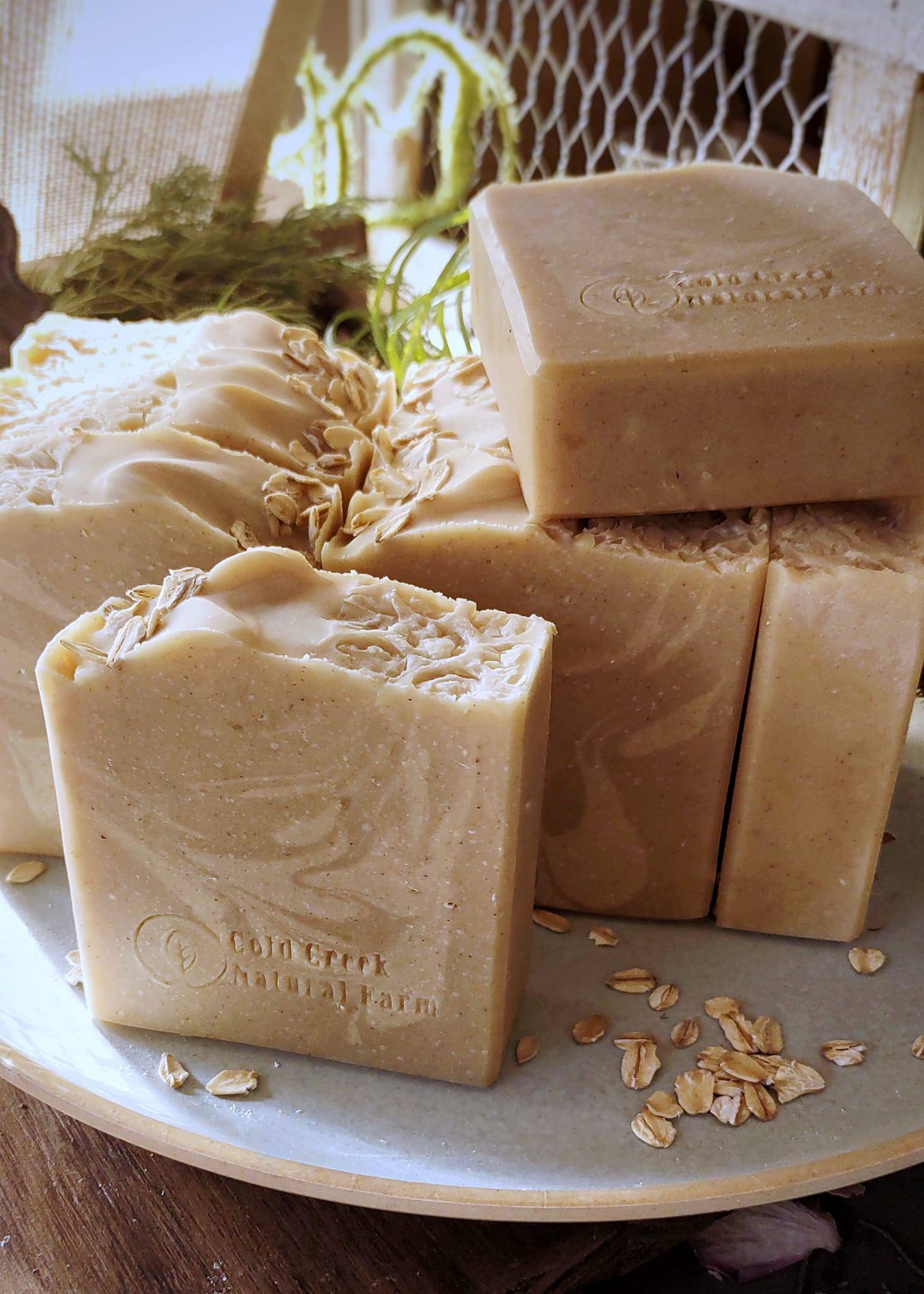 HONEY & OATMEAL - Vegan - Artisan Handcrafted Mild Soap - Cold Creek Natural Farm