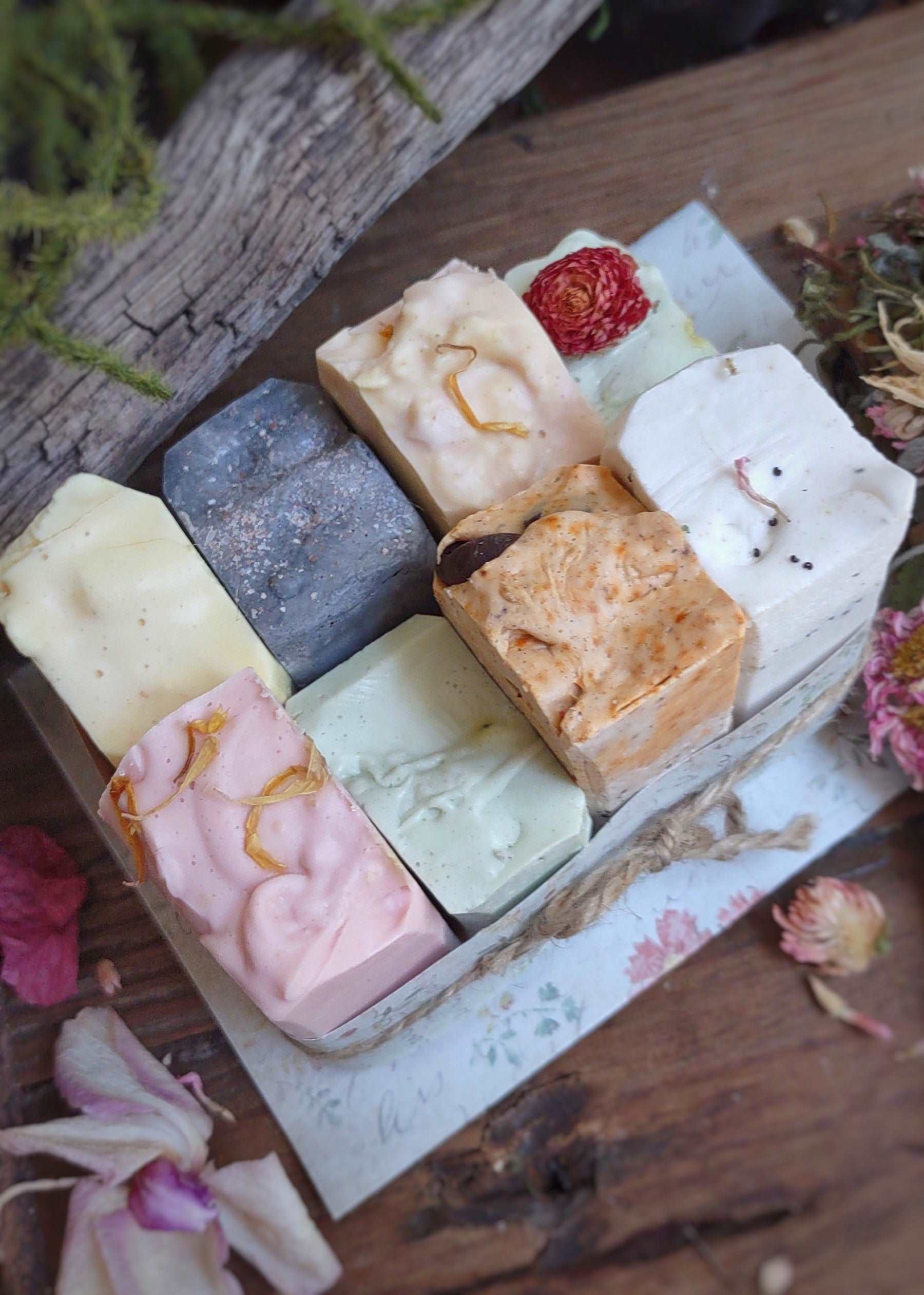 SAMPLE SOAP GIFT BOX - Artisan Handcrafted Soap Assortment - Cold Creek Natural Farm