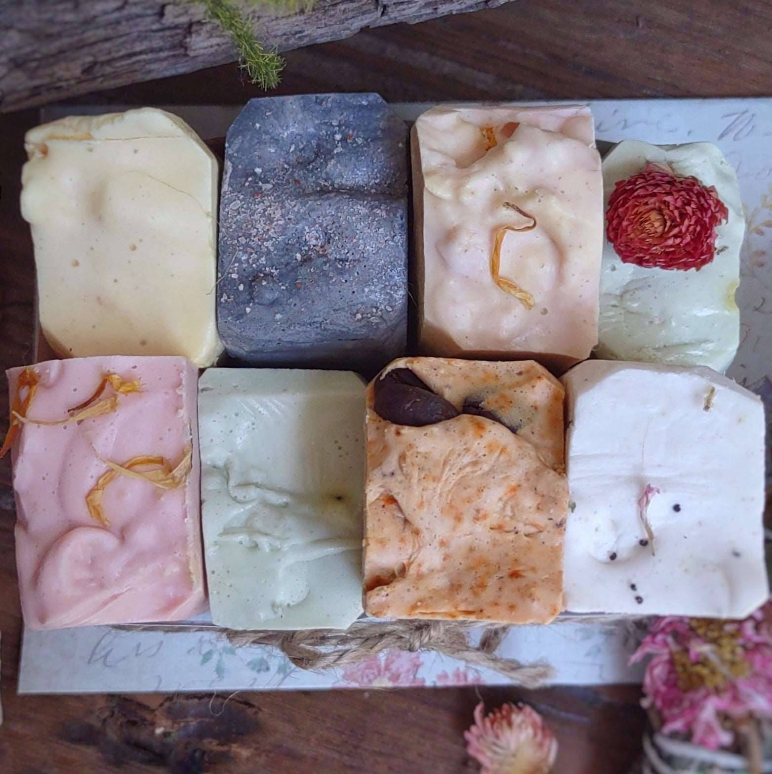 SAMPLE SOAP GIFT BOX - Artisan Handcrafted Soap Assortment - Cold Creek Natural Farm